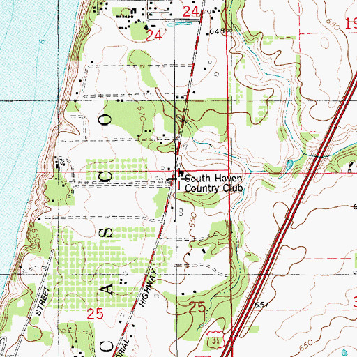 Topographic Map of South Haven Country Club, MI