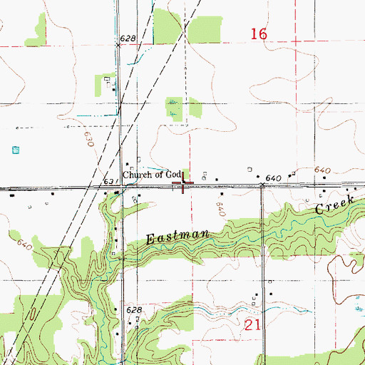 Topographic Map of Church of God, MI