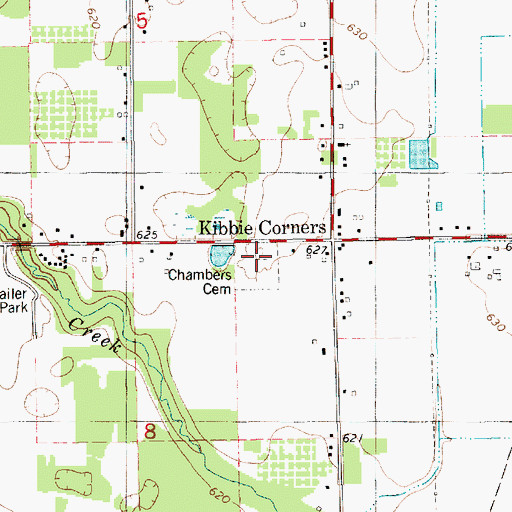 Topographic Map of Chambers Cemetery, MI