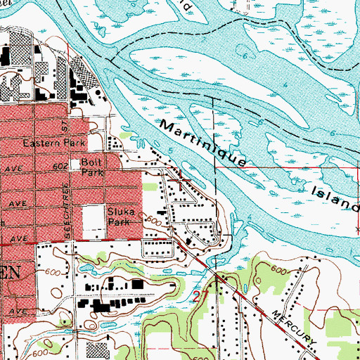 Topographic Map of Fricke Marine Service, MI