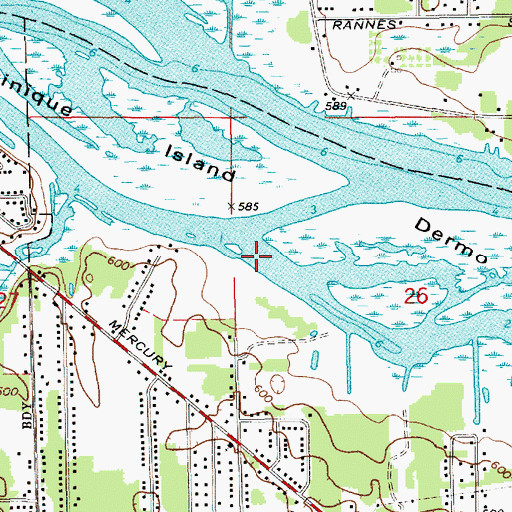 Topographic Map of Lost Channel, MI