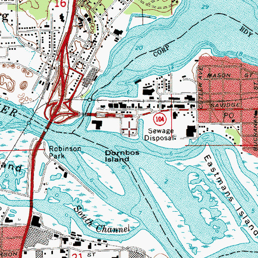 Topographic Map of River Bend Marina, MI