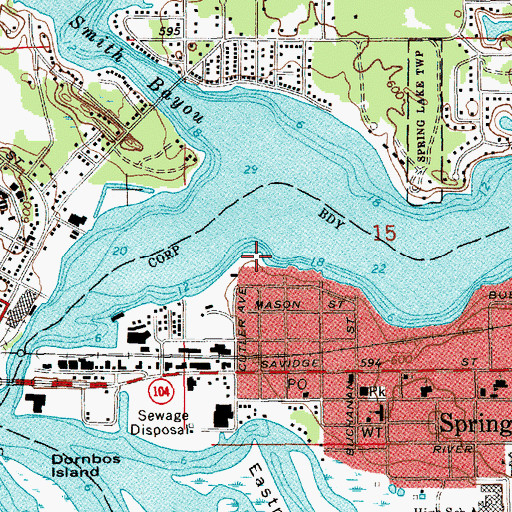 Topographic Map of Verplank Point, MI
