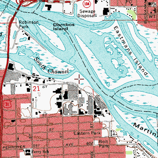 Topographic Map of Grand Valley Marina, MI