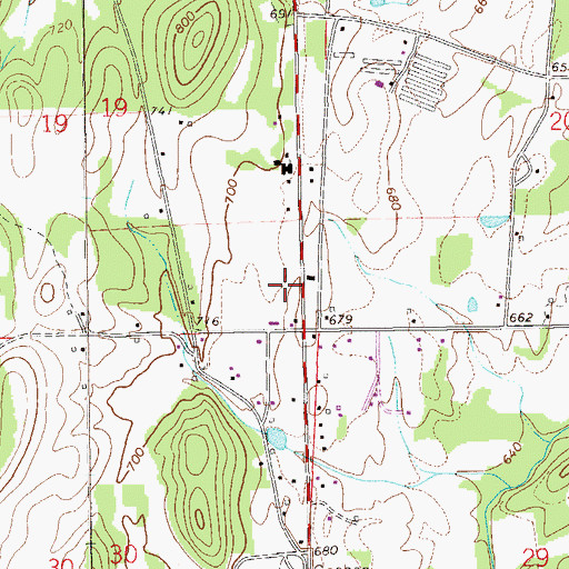 Topographic Map of Goshen United Methodist Church, AL