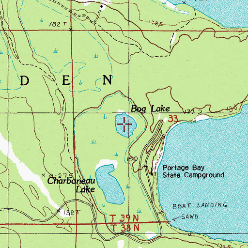 Topographic Map of Bog Lake, MI