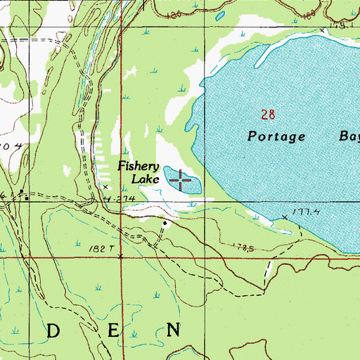 Topographic Map of Fishery Lake, MI