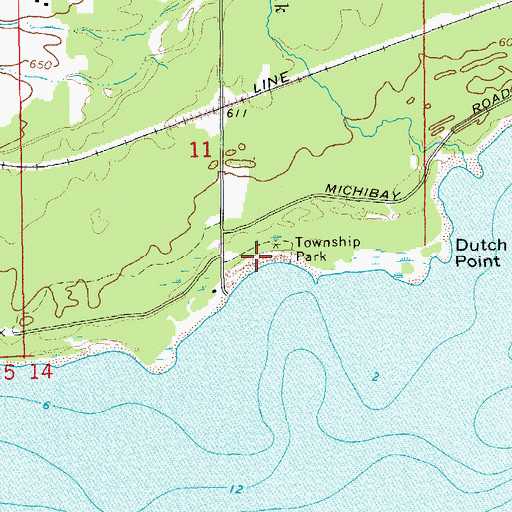 Topographic Map of Manistique Township Park, MI