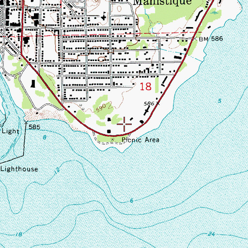 Topographic Map of United States Forest Service, MI