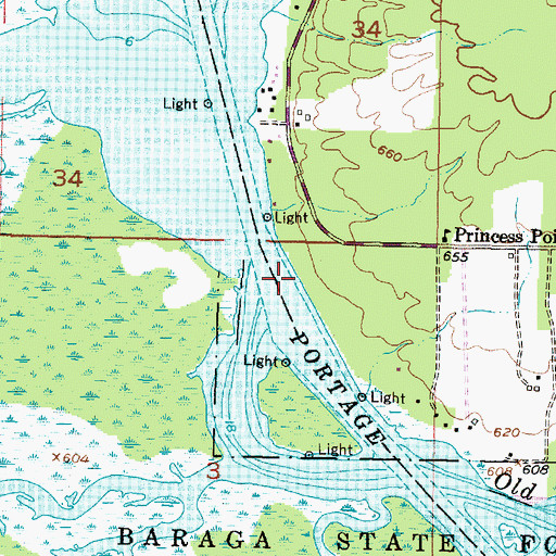 Topographic Map of Princess Point, MI