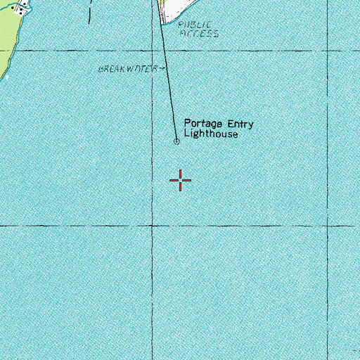 Topographic Map of Portage Entry Lighthouse, MI