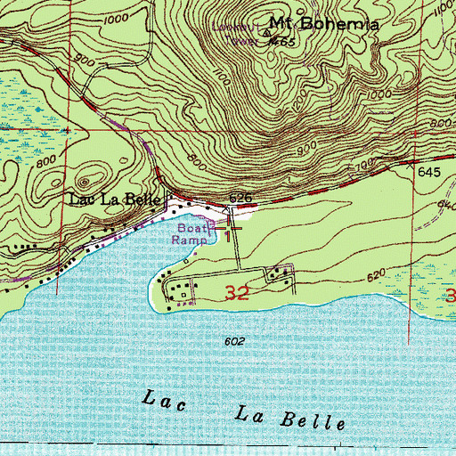 Topographic Map of Lac La Belle Marina, MI