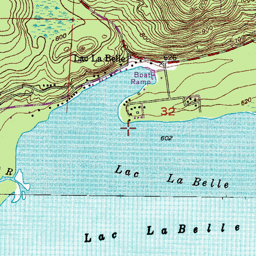 Topographic Map of Lac La Belle Resort, MI