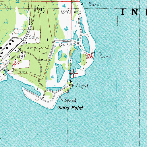 Topographic Map of Sand Point Light, MI
