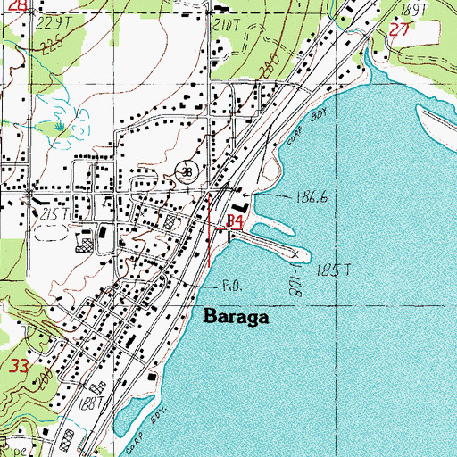 Topographic Map of Baraga Marina, MI