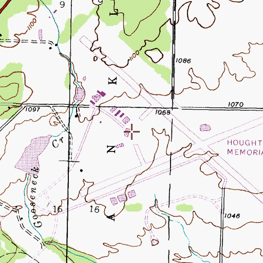 Topographic Map of Houghton County Memorial Airport, MI