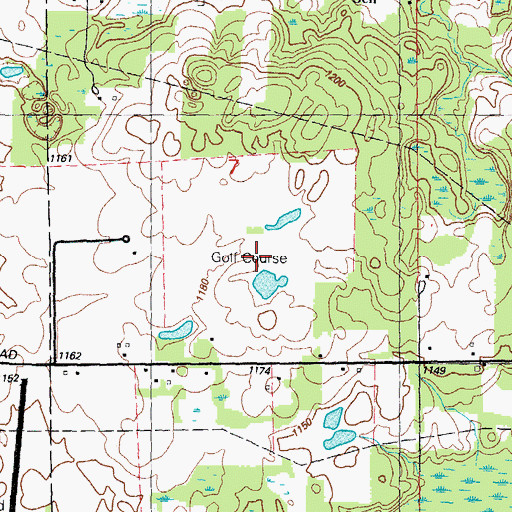 Topographic Map of Mulberry Hills Golf Course, MI