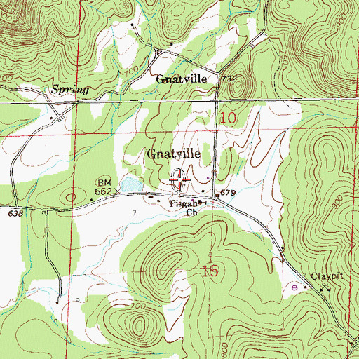 Topographic Map of Pisgah Cemetery, AL