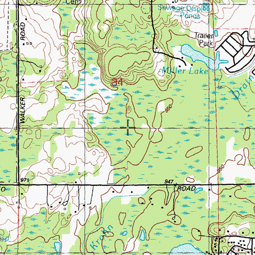 Topographic Map of Lakeville Methodist Church, MI