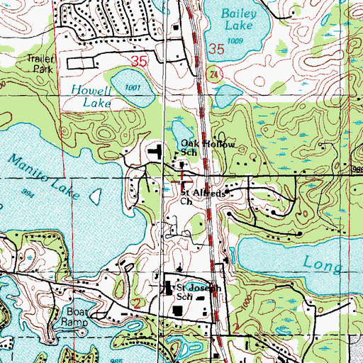 Topographic Map of Saint Alfreds Episcopal Church, MI