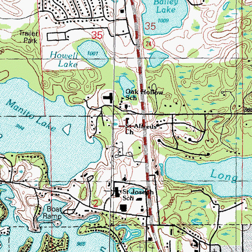 Topographic Map of Seventh Day Adventist Church, MI