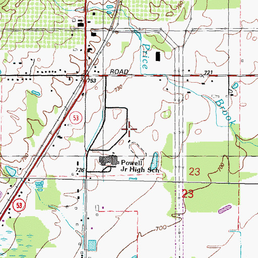 Topographic Map of Saint Clement School, MI