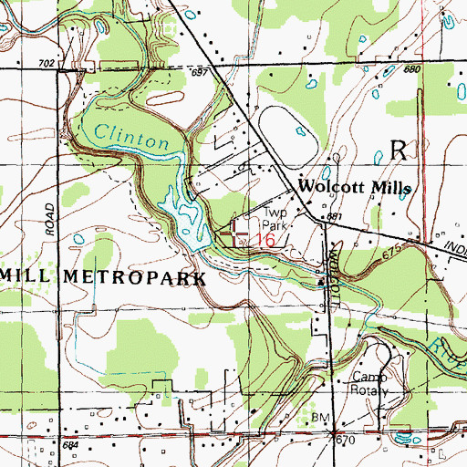 Topographic Map of Ray Township Park, MI