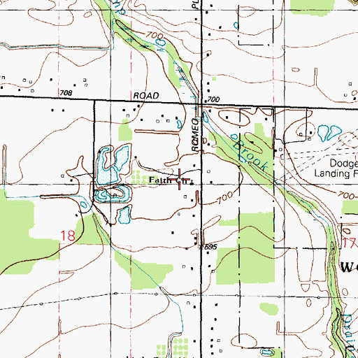 Topographic Map of Faith Freewill Baptist Church, MI