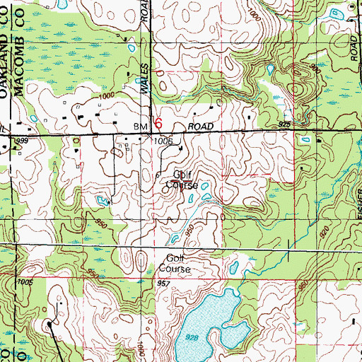 Topographic Map of Heather Hills Golf Course, MI