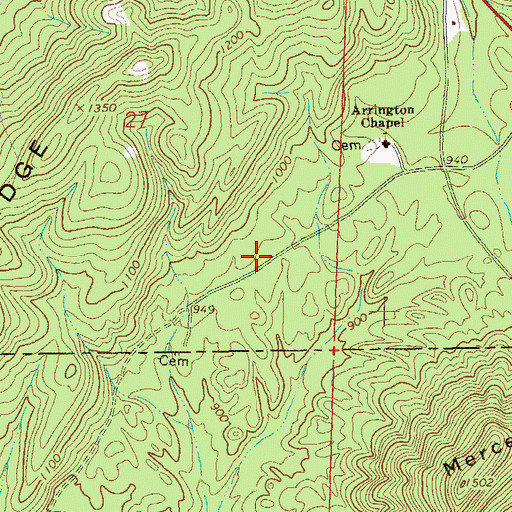 Topographic Map of Warner (historical), AL