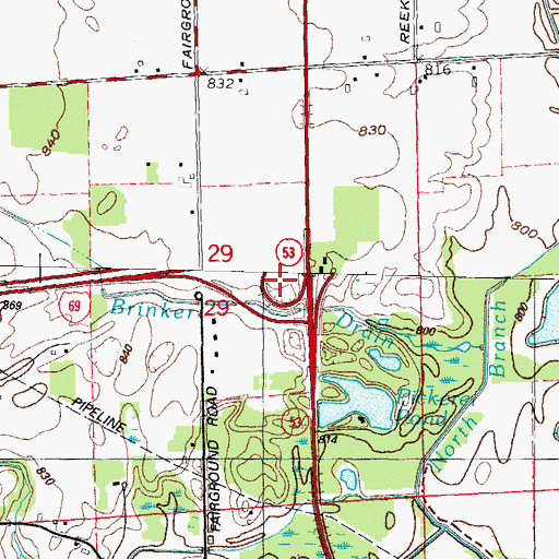 Topographic Map of Mexican Calvary Church (historical), MI