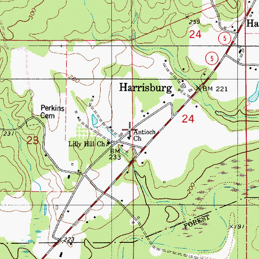 Topographic Map of Antioch African Methodist Episcopal Church, AL