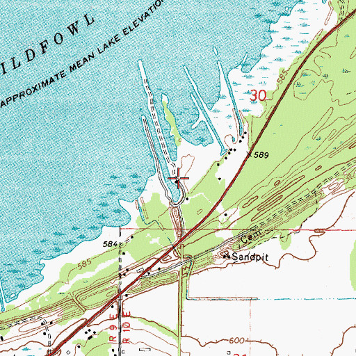 Topographic Map of Bayshore Marina, MI