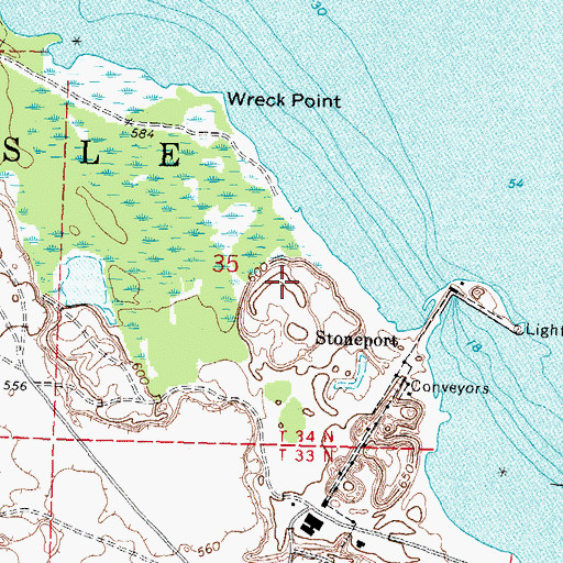 Topographic Map of Presque Isle Corporation, MI