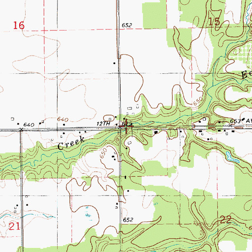 Topographic Map of Eastman Creek, MI