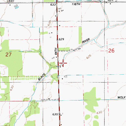 Topographic Map of Black River Drain, MI
