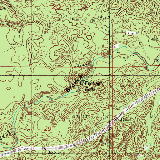 Topographic Map of Froling Falls, MI