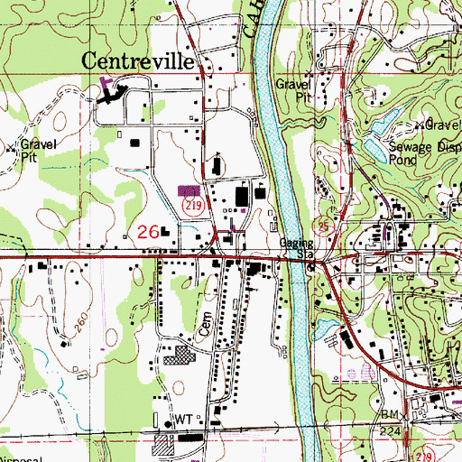 Topographic Map of Bibb County Junior High School, AL