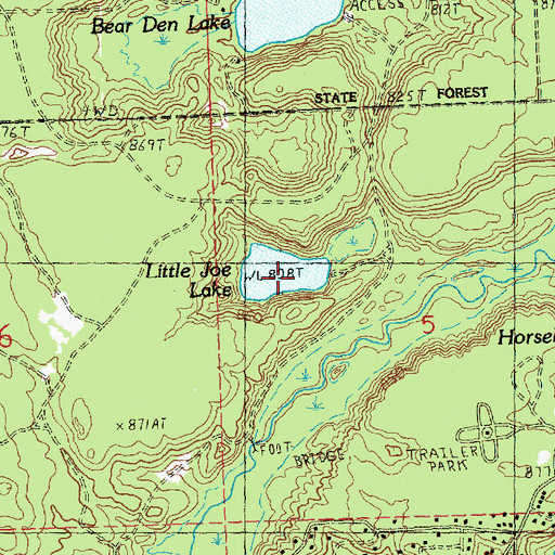 Topographic Map of Little Joe Lake, MI