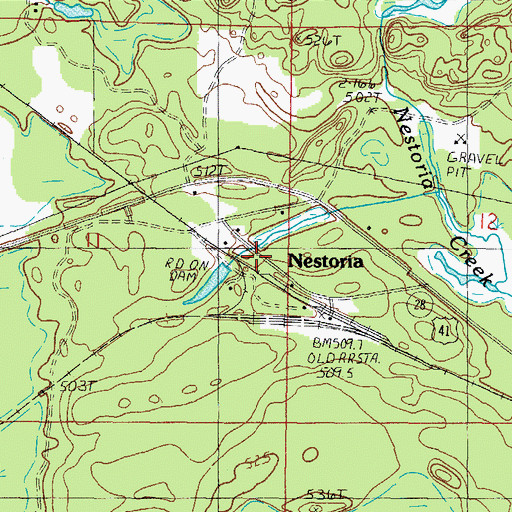 Topographic Map of Nestoria, MI