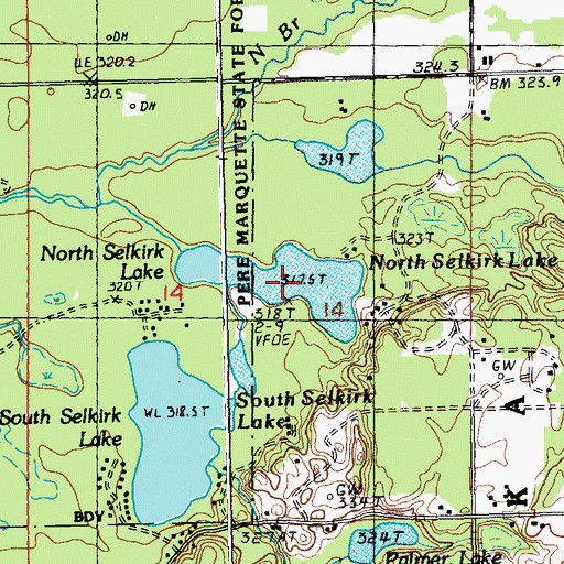 Topographic Map of North Selkirk Lake, MI