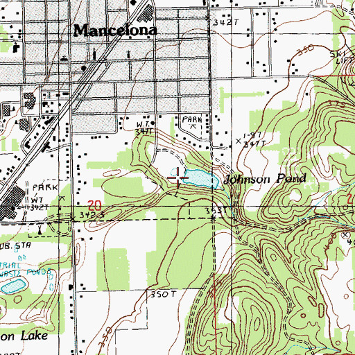 Topographic Map of Johnson Pond, MI