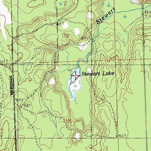 Topographic Map of Stewart Lake, MI