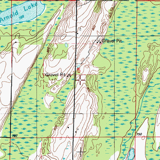 Topographic Map of Hannahvelle Indian Reservation, MI