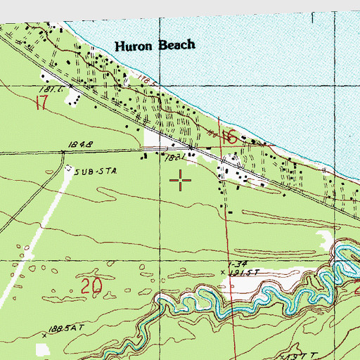 Topographic Map of Huron Beach, MI
