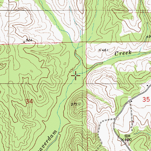 Topographic Map of Camp Branch, AL