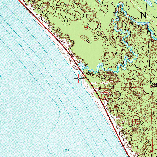 Topographic Map of Brevoort River, MI