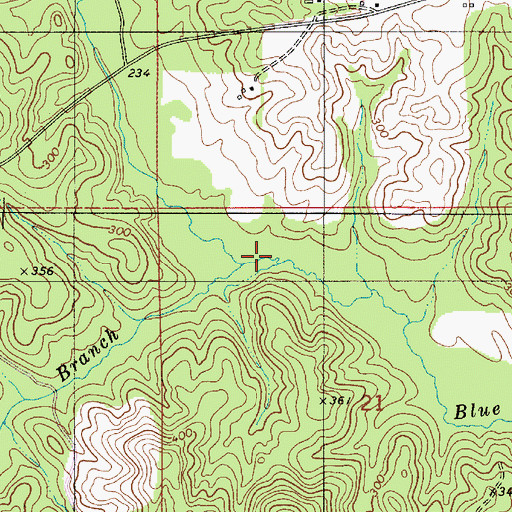 Topographic Map of Cave Mountain Branch, AL