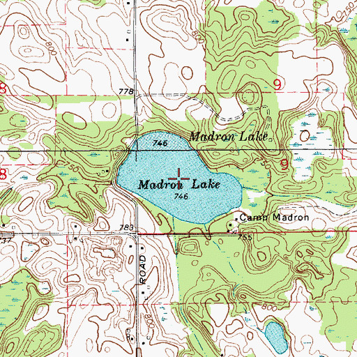Topographic Map of Madron Lake, MI