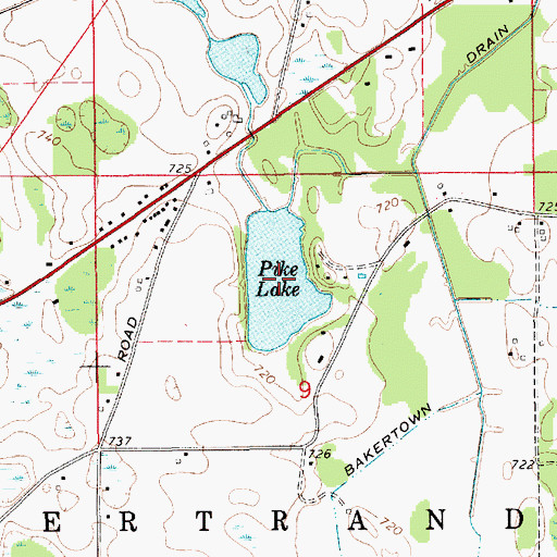 Topographic Map of Pike Lake, MI
